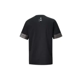 Converse City kortärmad T-shirt för män med kontrasterande färger på ärmsluten, rund hals, svart