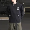 Converse Contrasting Colors Logo Fleece Sports Black för män