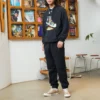 Converse enfärgade höga sportbyxor/joggingbyxor för män i svart