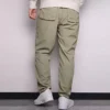 Converse enfärgade vävda casualbyxor med raka ben för män, ljusgrå/gröna