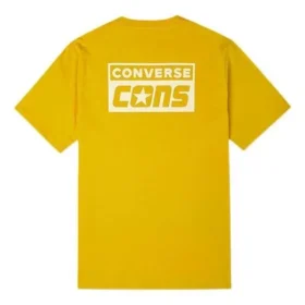Converse för män med Alphabet-logotyp, retro, casual, kortärmad, gul