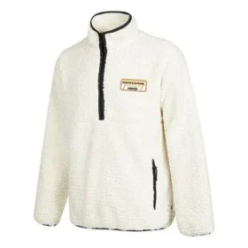 Converse-jackor för män med halv dragkedja, lammull och ståkrage, krämvit Converse-jackor för män med halv dragkedja, lammull och ståkrage, krämvit