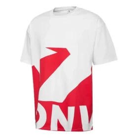 Converse kortärmad röd T-shirt för män med kontrasterande färger