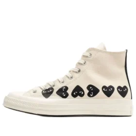 Converse x COMME des GARCONS PLAY Chuck 70 Hi ”Multi Heart – Milk Black”