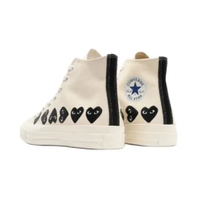 Converse x COMME des GARCONS PLAY Chuck 70 Hi ”Multi Heart – Milk Black”