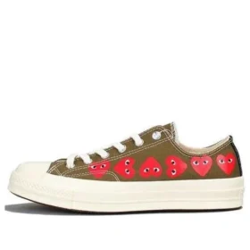 Converse x COMME des GARCONS PLAY Chuck 70 Low Multi Heart ”Khaki”