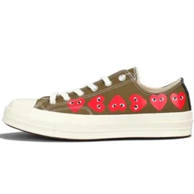 Converse x COMME des GARCONS PLAY Chuck 70 Low Multi Heart ”Khaki”