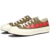 Converse x COMME des GARCONS PLAY Chuck 70 Low Multi Heart ”Khaki”