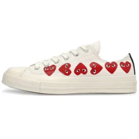 Converse x COMME des GARCONS PLAY Chuck 70 Low Multi Heart ”White Red”