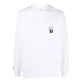 Converse x Josh Vides långärmad T-shirt med ficka, asiatiska storlekar ”Vit”