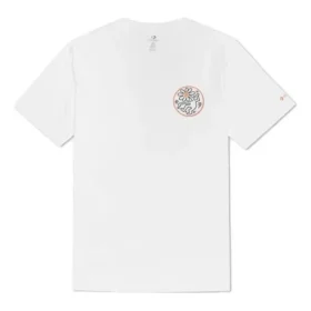 Converse x Keith Haring Crossover broderat logotyp-alfabet-tryck rundhalsad lös vit herrtröja