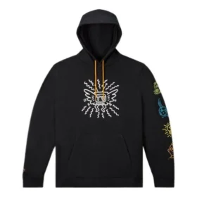 Converse x Keith Haring fleecehoodie i asiatiska storlekar ”Black”
