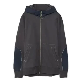 Converse x Paria Farzaneh Crossover Splicing Hooded Zipper Jackor Blue för män Converse x Paria Farzaneh Crossover Splicing Hooded Zipper Jackor Blue för män