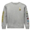 Converse x Peanuts Fleece Crew Asiatiska storlekar ”Vintage Grey Heather”