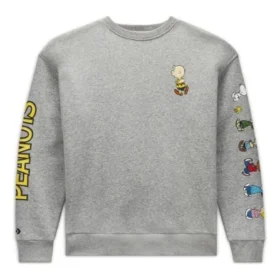 Converse x Peanuts Fleece Crew Asiatiska storlekar ”Vintage Grey Heather”