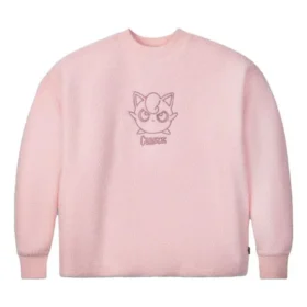 Converse x Pokemon Jigglypuff Sherpa-tröja med rund hals, asiatiska storlekar, ”Pink”