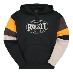 Converse x Rokit pullover för män med crossover-sömmar, svart