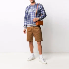Converse x Todd Snyder Crossover-serie för män, rutmönster, lös passform, långärmad, blå