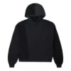 Corduroy-sydd enfärgad sport-hoodie, svart