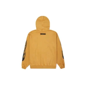 Court-Ready Cloud Washed Graphic Hoodie Asiatiska storlekar ”Wheat”