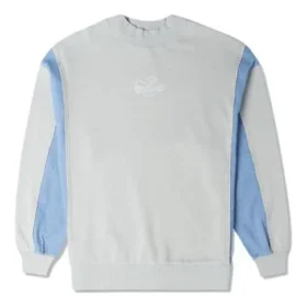 Denim Patchwork Crew-tröja Asiatisk storlek ”Blå”