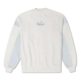 Denim Patchwork Crew-tröja Asiatisk storlek ”Vit”