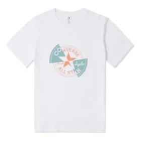 Distorted Patch T-shirt Asiatisk storlek ”White Orange Teal”