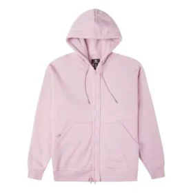Enfärgad långärmad jacka med huva och dragkedja, asiatiska storlekar, ”Pink Purple”