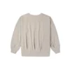 Enfärgad, löst stickad V-ringad beige hoodie