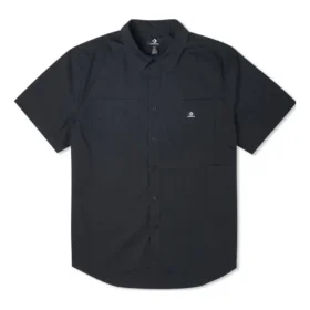 Enfärgad vävd Carpenter Button Down Asiatisk storlek ”Svart”