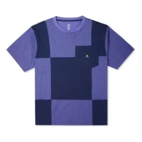 Färgblockerad jersey-T-shirt med fickor Asiatisk storlek ”Lila”