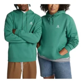Go-To broderad stjärna Chevron standardpassform fleecehoodie asiatisk storlek ”Grön”