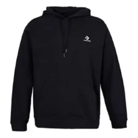 Go-To broderad stjärna Chevron standardpassformad hoodie i asiatisk storlek ”Black”