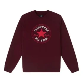 Go-To Chuck Taylor All Star Patch Standard-Fit Fleece Crew Sweatshirt Asia Sizing ”Burgundy” Go-To Chuck Taylor All Star Patch Standard-Fit Fleece Crew Sweatshirt Asia Sizing ”Burgundy”