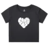 Heart T-shirt, asiatiska storlekar, ”Svart”