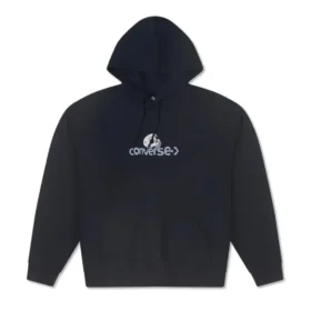 Hoodie med dödskalle-logo, asiatiska storlekar, ”Svart”