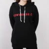 Hoodie med stort logotryck, asiatiska storlekar, ”Black”