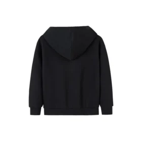 Hoodie med tryckta bokstäver i tecknad stil, asiatisk storlek ”Black White Red”