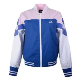 Icke-vadderad baseballbomber i asiatisk storlek ”Pink Blue White”