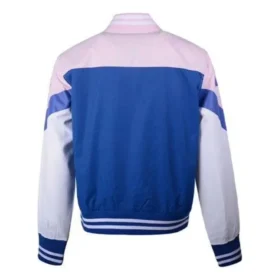 Icke-vadderad baseballbomber i asiatisk storlek ”Pink Blue White”