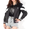 Icke-vadderad baseballbomber i asiatiska storlekar ”Grey White Black”