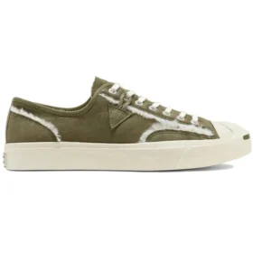 Jack Purcell i läder med fuskpälsfoder ”Green White”