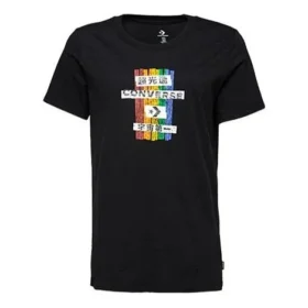 Klassisk Basic Slim Fit-tröja med tryck, kortärmad, svart