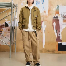 Kort dunjackor Asiatisk storlek ”Olive Green”
