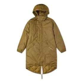 Lång dun-trenchcoat, asiatiska storlekar ”Brown”