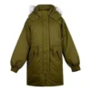 Lång dunjackor i asiatiska storlekar ”Olive Green”