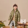 Lång dunjackor i asiatiska storlekar ”Olive Green”