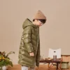 Lång dunjackor i asiatiska storlekar ”Olive Green”