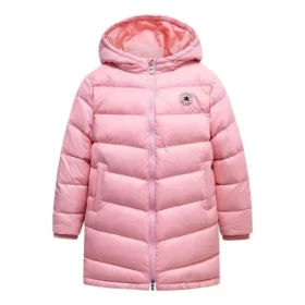 Lång dunjackor i asiatiska storlekar ”Pink Black”