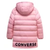 Lång dunjackor i asiatiska storlekar ”Pink Black”